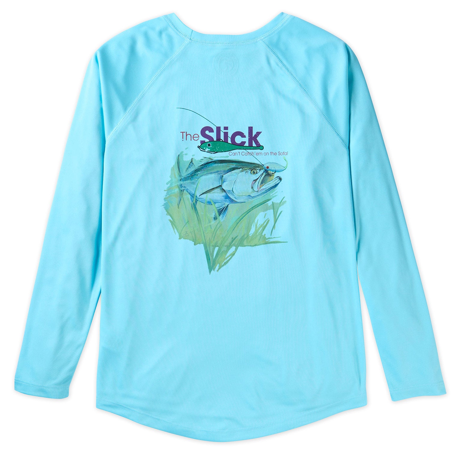 Women's Long Sleeve Performance Sun Shirt- Trout M / Sky Blue